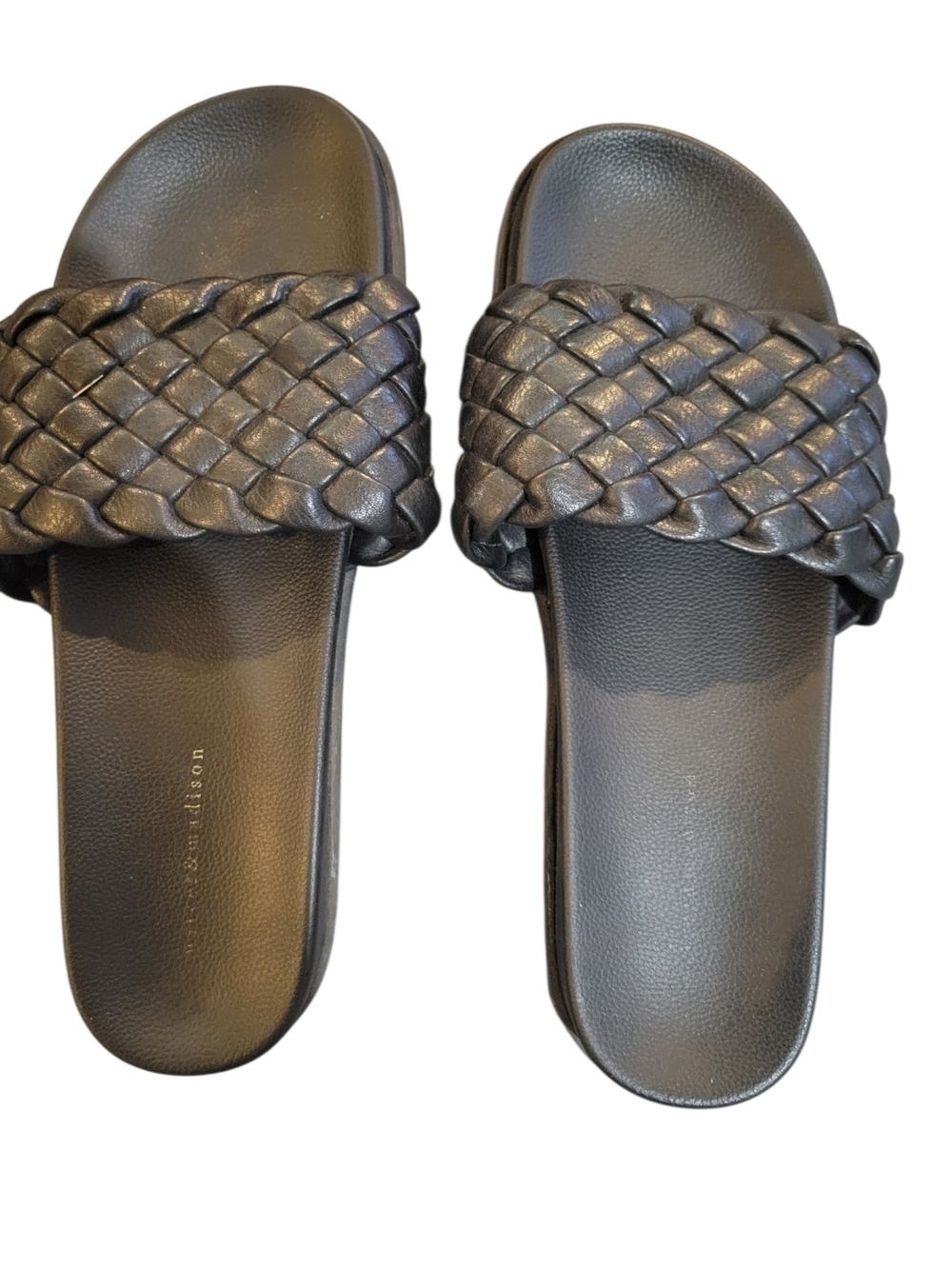 Black Braided Slide Sandals